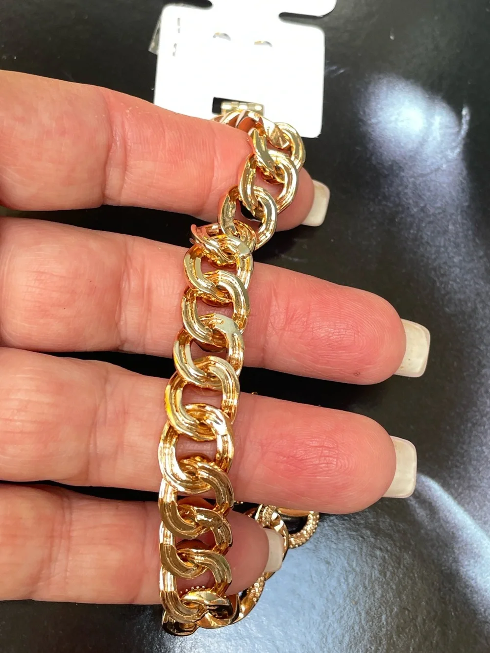 Gold Pavé Cuban Link Bracelet. Unisex